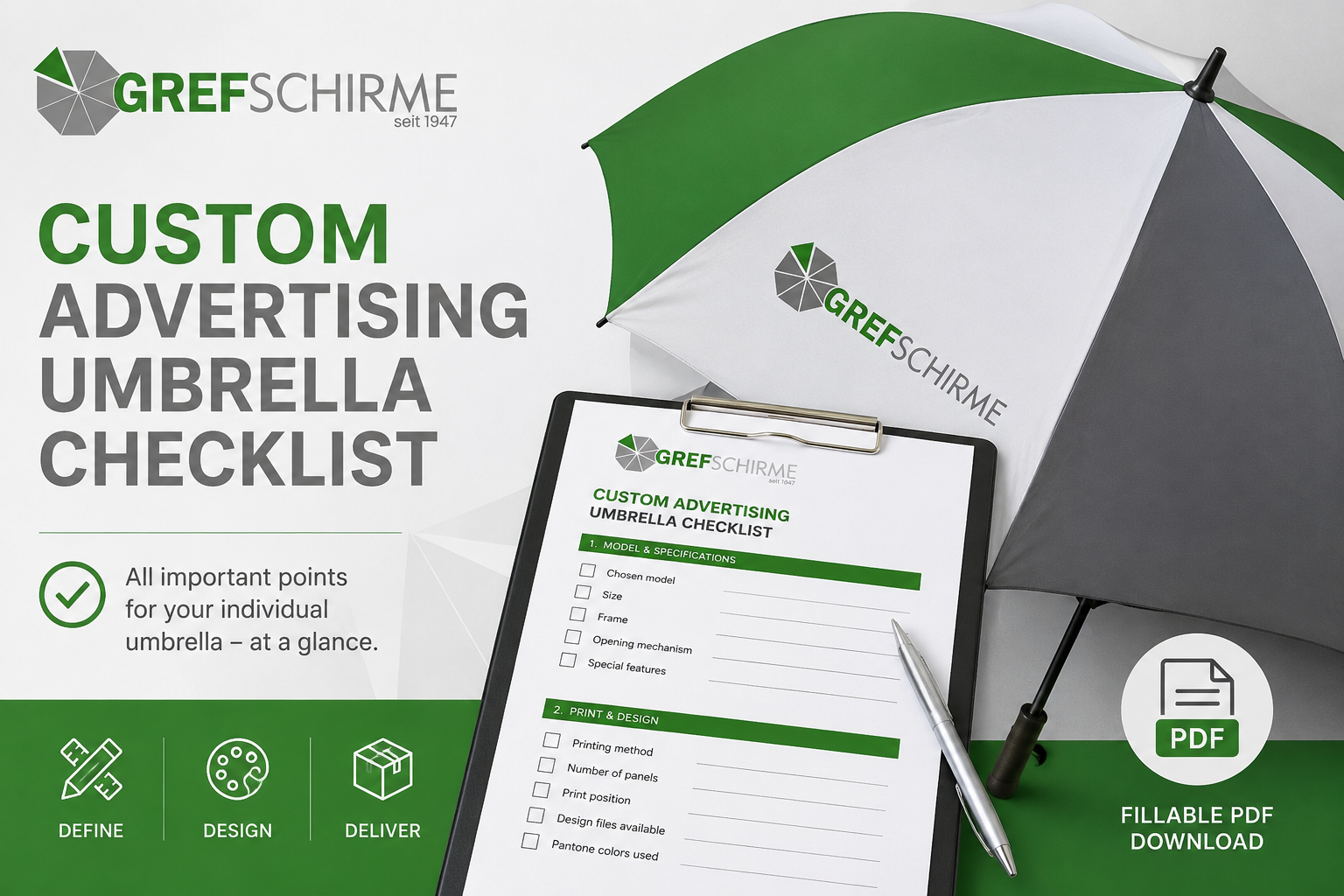 Checkliste Werberegenschirme